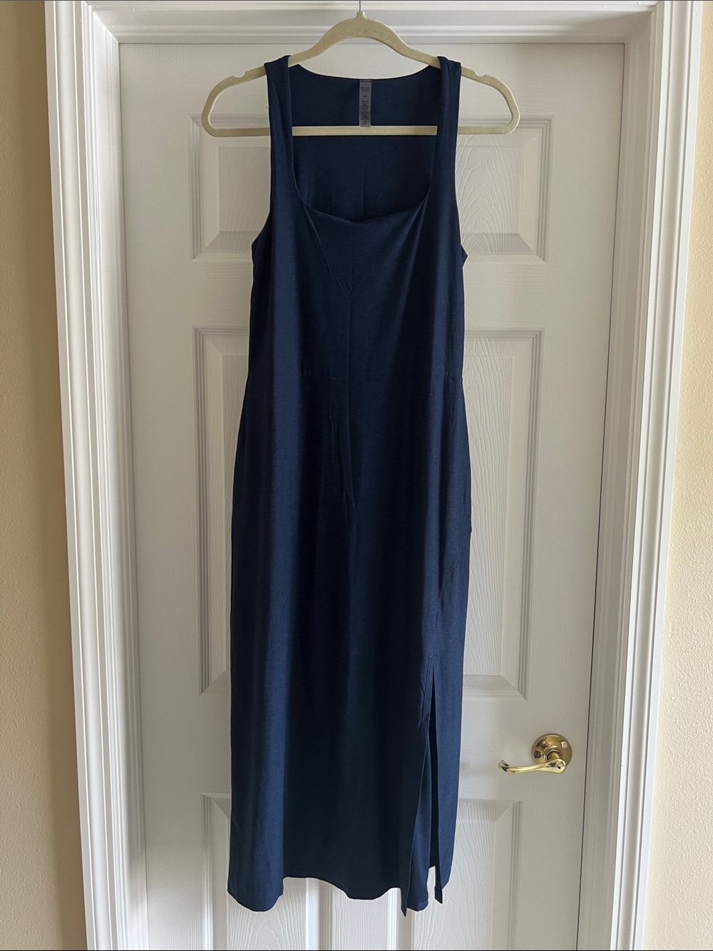Beyond Yoga Classic Navy Square Neck Sleeveless Midi Dress